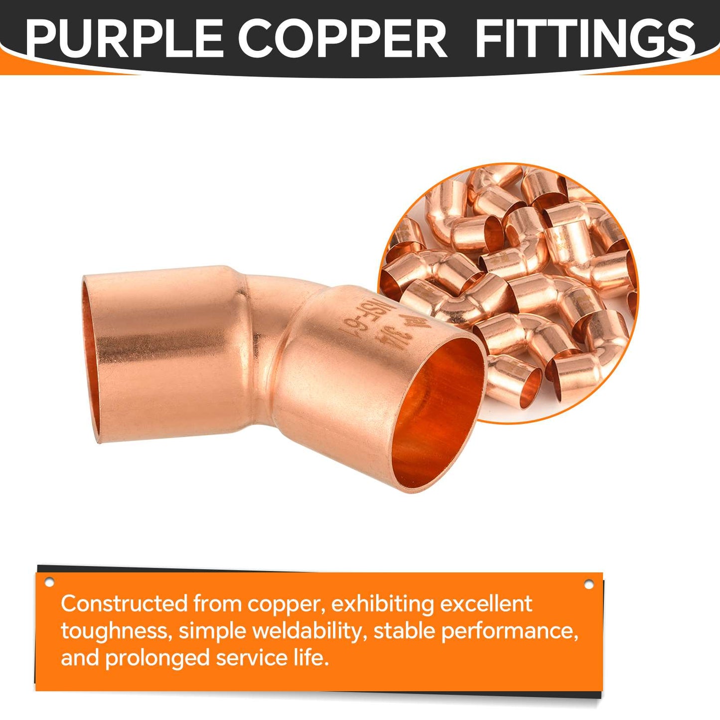 3/4" 45º Copper Elbow