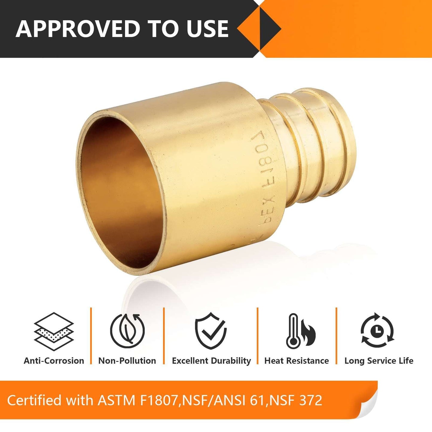 PEX-B Crimp 3/4" PEX x 3/4" Female Copper Sweat Sweat Coupling (Lead Free)