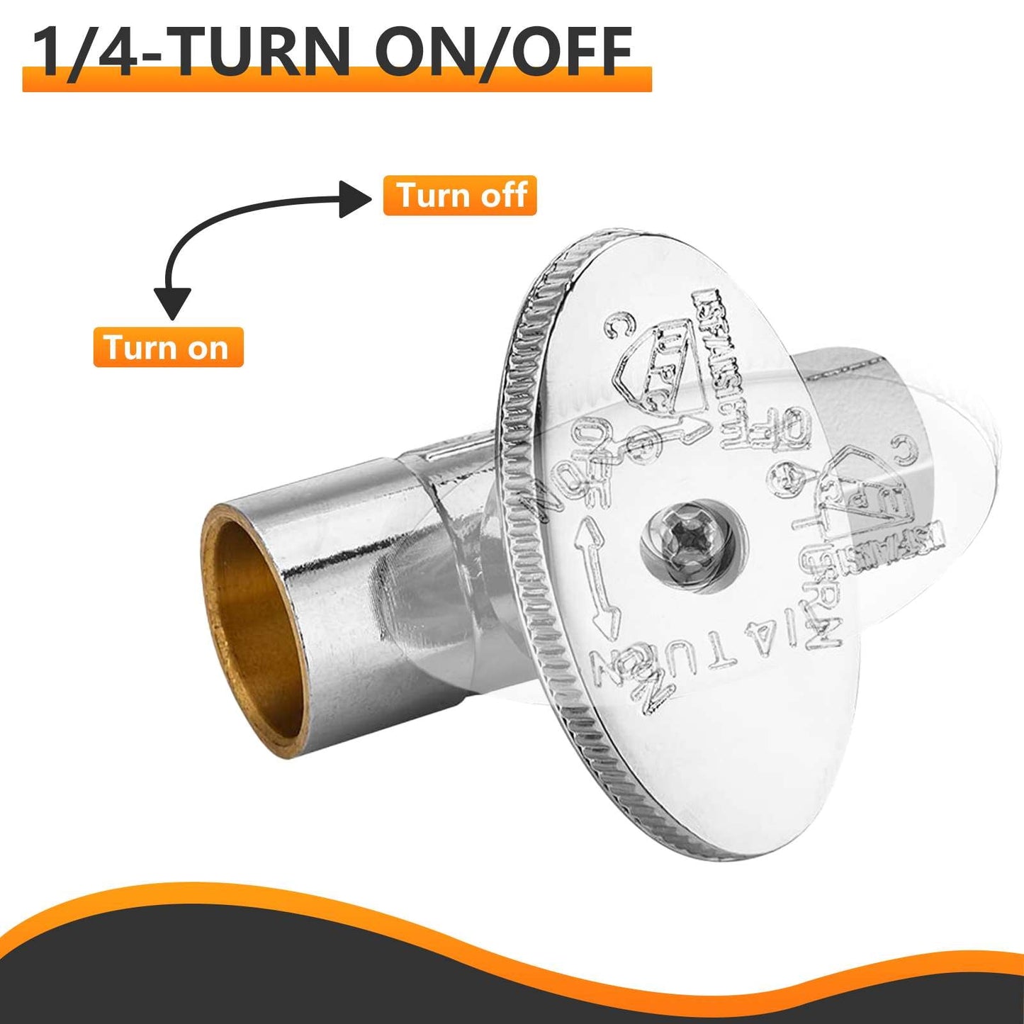10 Pcs 1/2" Sweat x 3/8" OD Compr. Straight Stop Valve, 1/4 Turn (Lead Free)
