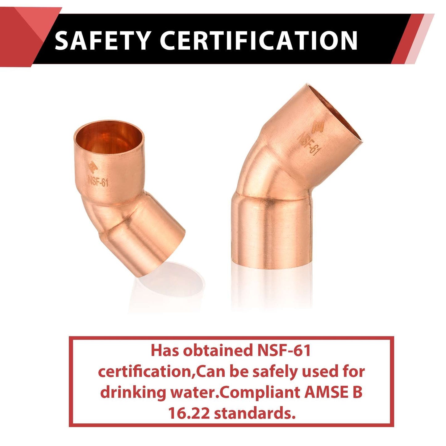 30 Pcs 2" 45º Copper Elbow at Wholesale Price