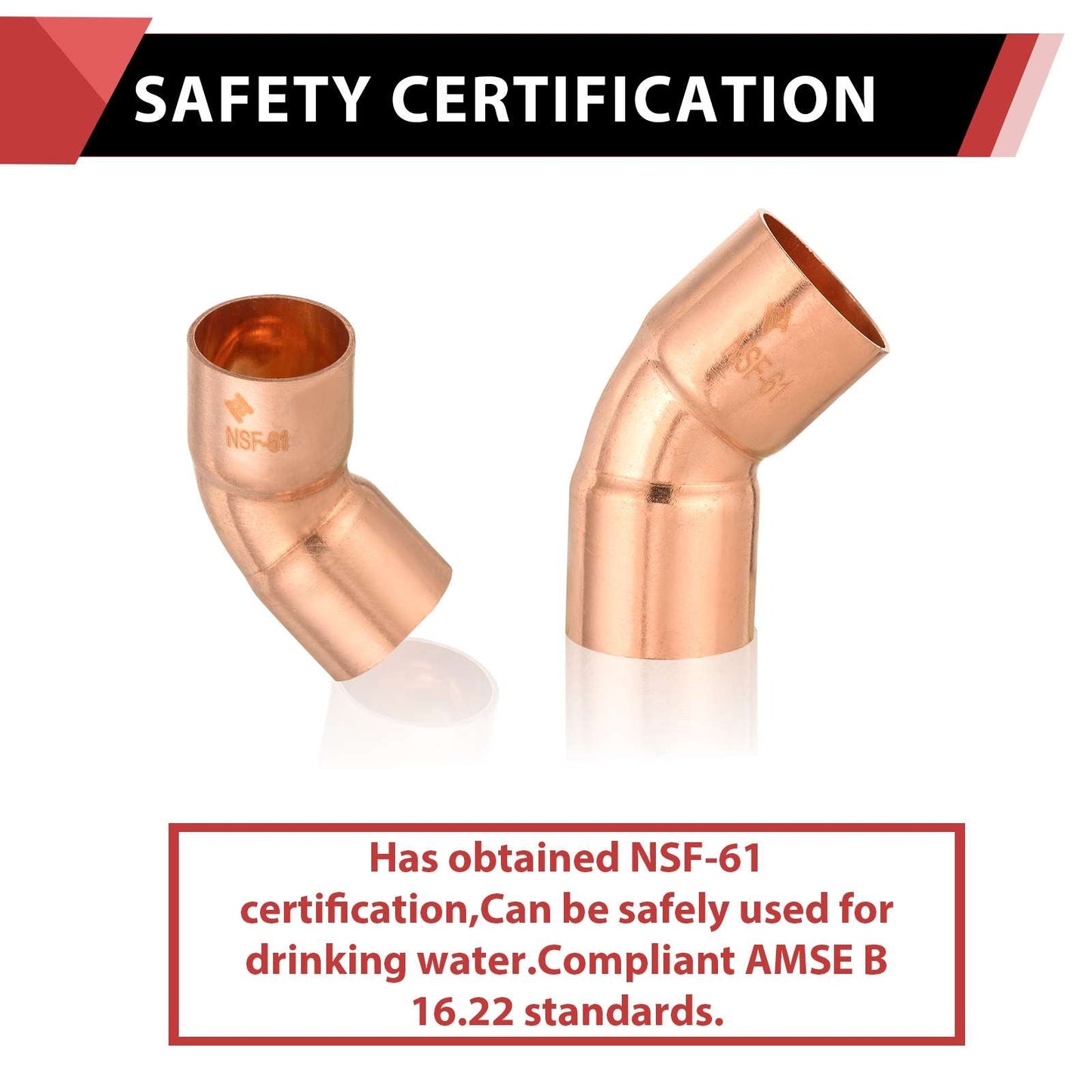 30 Pcs 1-1/4" 45º Copper Elbow at Wholesale Price