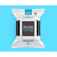 DUDE Wipes Cleansing Wipes, 2-in-1 Face and Body Wipes, Unscented, 30 Count EasyOptionXY LLC