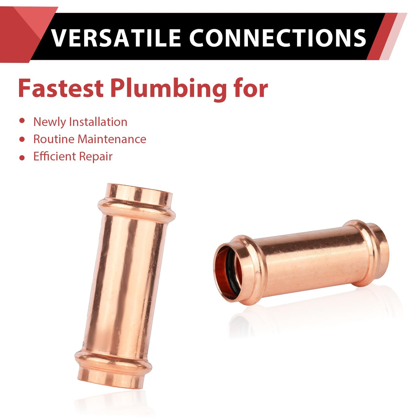 30 Pcs 1/2" Press Copper Extended Coupling (Lead Free)