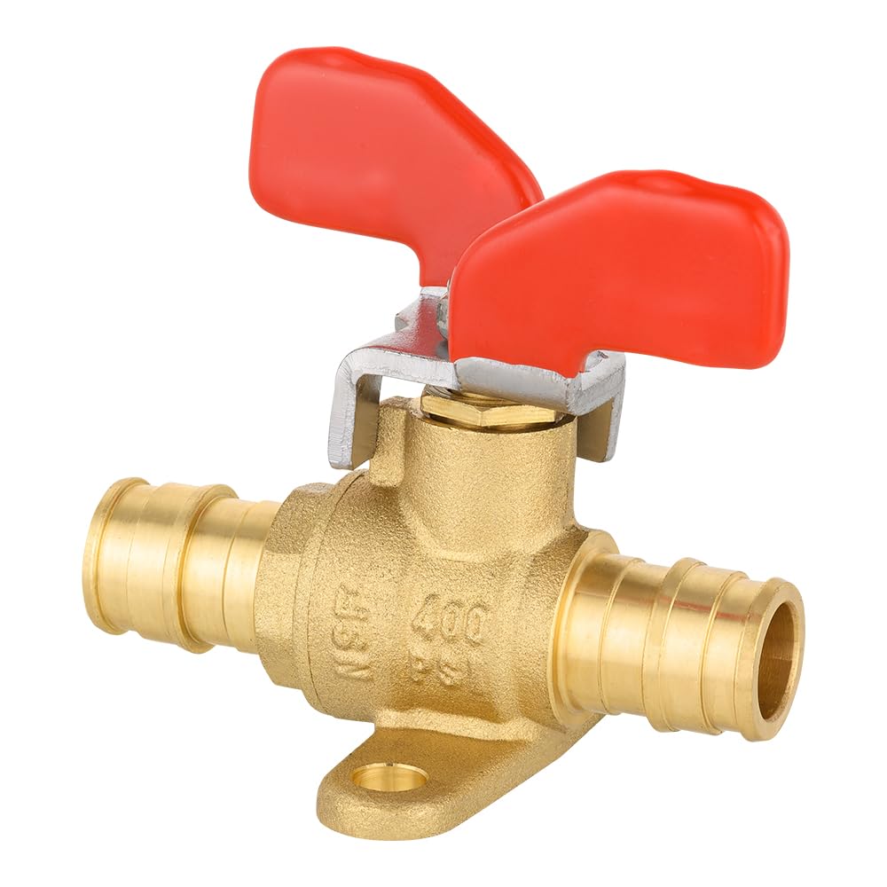 10 Pcs 1/2" PEX-A Expansion Butterfly Valve W/Drop Ear, Red (Lead Free)