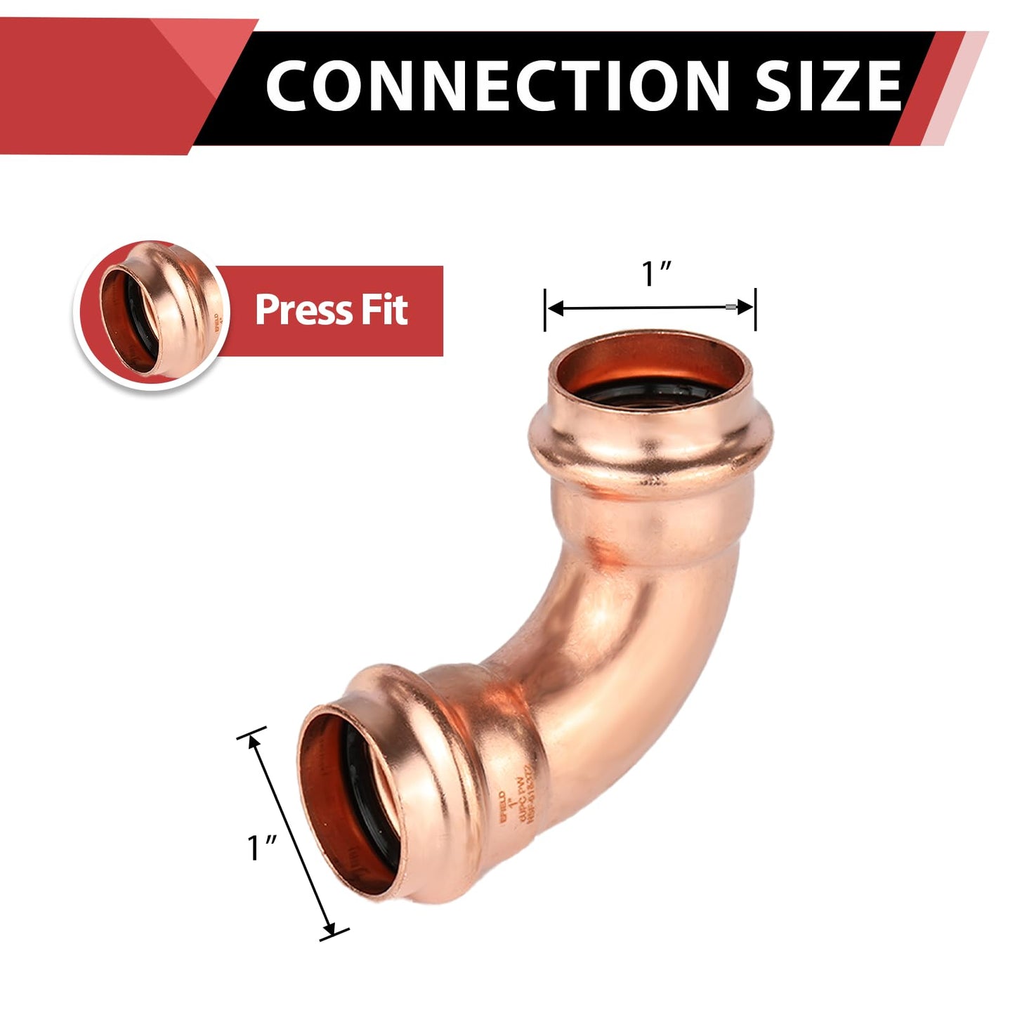 1" Press Copper 90° Elbow (Lead Free)