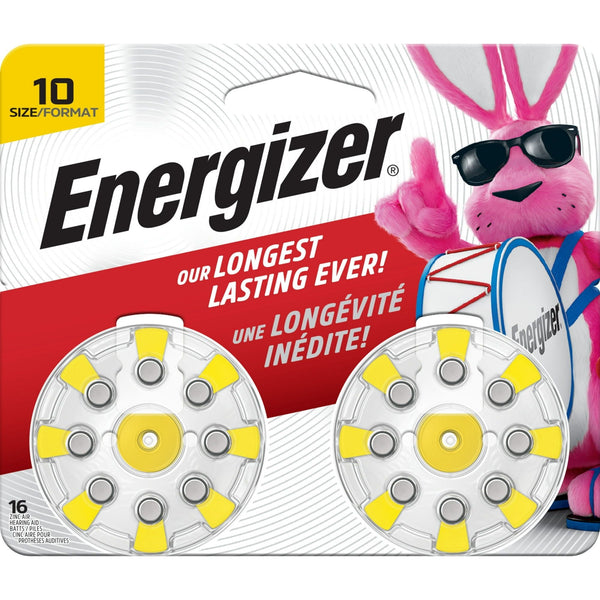 Energizer Hearing Aid Batteries Size 10, Yellow Tab, 16 Pack EasyOptionXY LLC