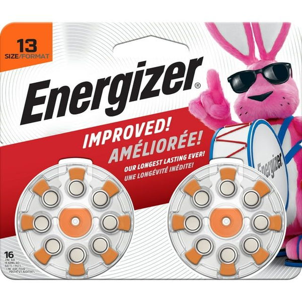 Energizer Hearing Aid Batteries Size 13, Orange Tab, 16 Pack EasyOptionXY LLC