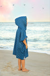 Microfiber blue fish waffle wearable towel Keep the Littles Wild