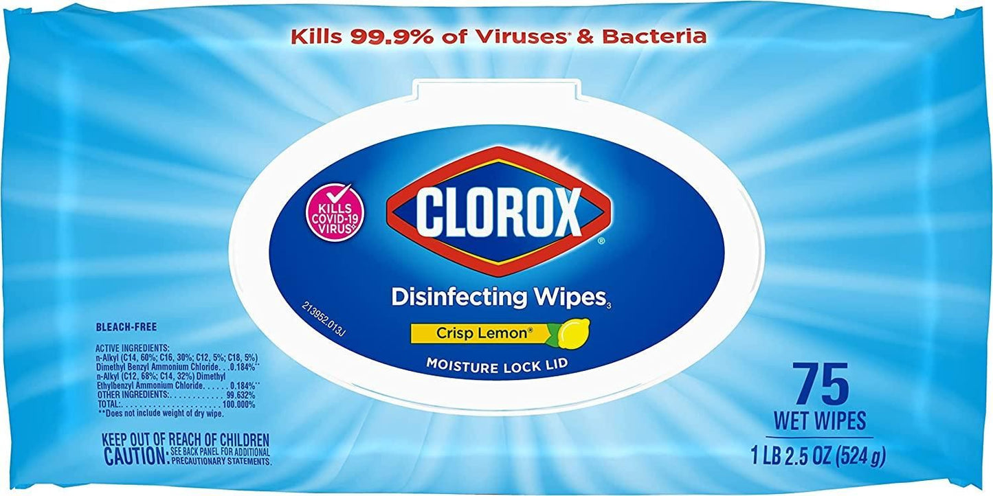 Clorox Bleach-Free Disinfecting and Cleaning Wipes, Crisp Lemon, 75 Count EasyOptionXY LLC