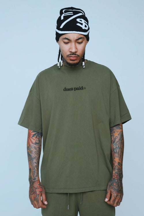 Fly Supply Co Fly Supply Co Dues Paid (Military Green - Oversize Shirt)
