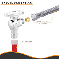 10 Pcs 1/2" PEX Expansion x 3/8" OD Compr. Angle Stop Valve, 1/4 Turn (Lead Free) Plumbingsell