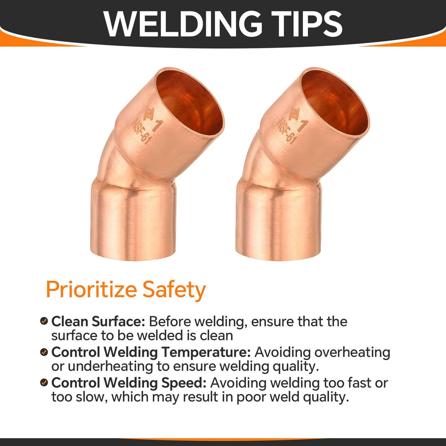 1" 45º Copper Elbow