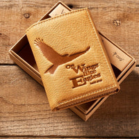 Eagle Tri-Fold in Saddle Tan - Isaiah 40:31 Leather Wallet EasyOptionXY LLC
