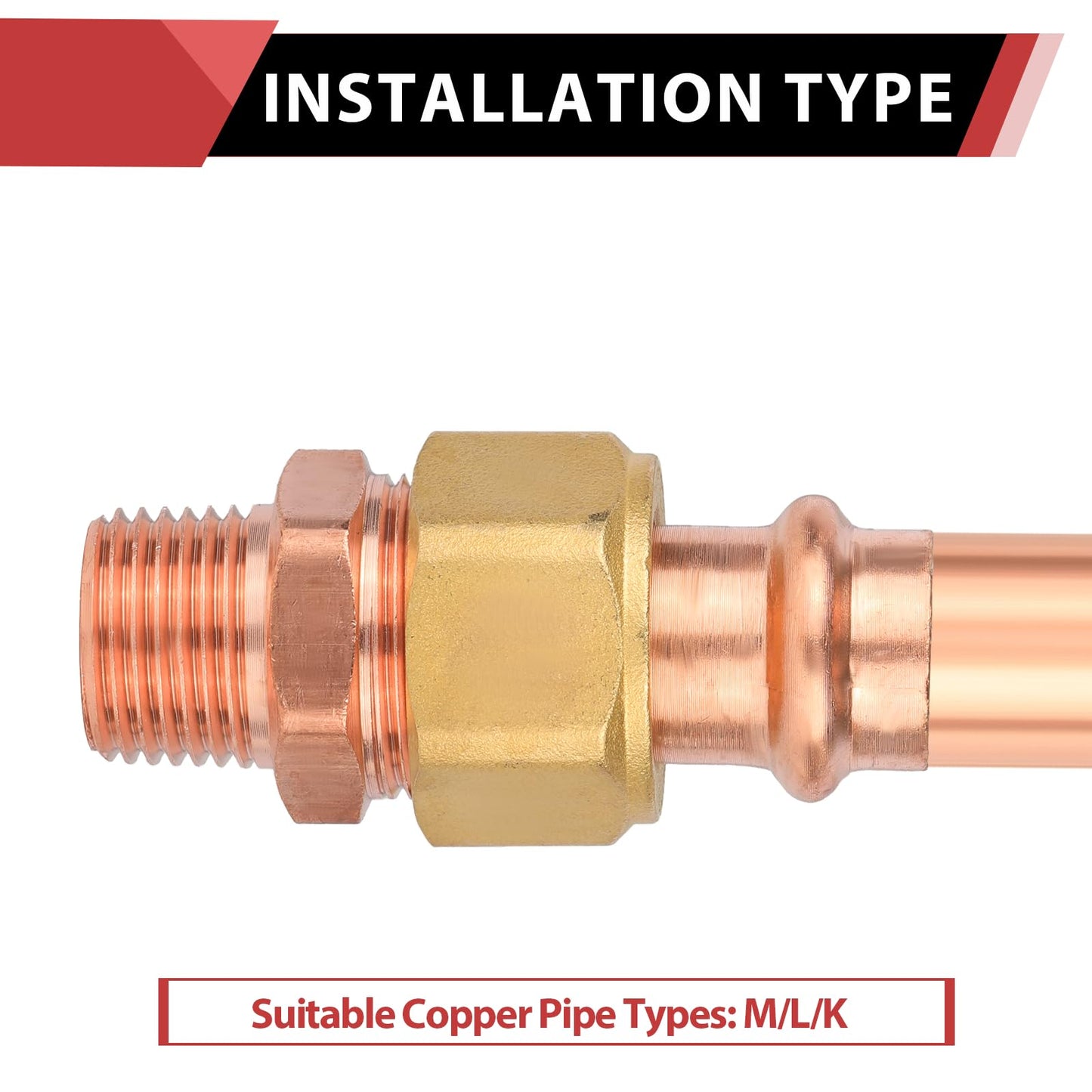 1" Press Copper Union x Male (Lead Free)