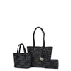 MKF Collection Women's Lady Tote, Mini Tote and Wallet Handbag Set, 3-Piece, ( Color Black) EasyOptionXY LLC