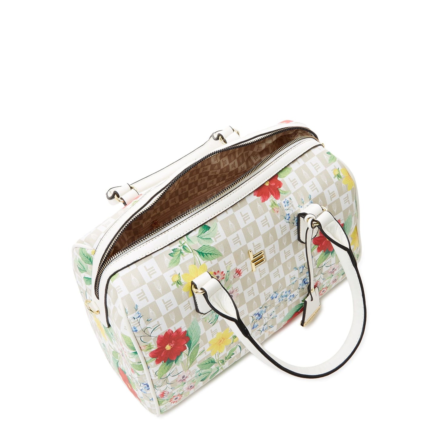 London Fog Women's Adult Calla Signature Satchel Handbag White EasyOptionXY LLC