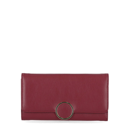Time and Tru Women's Piper Clutch Wallet Vinyl Solid Maroon EasyOptionXY LLC