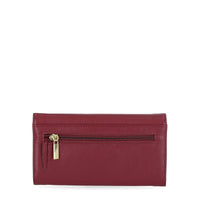 Time and Tru Women's Piper Clutch Wallet Vinyl Solid Maroon EasyOptionXY LLC