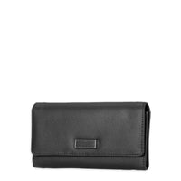 Time and Tru Women's Piper File Master Wallet Vinyl Solid Black EasyOptionXY LLC