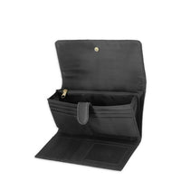 Time and Tru Women's Piper File Master Wallet Vinyl Solid Black EasyOptionXY LLC