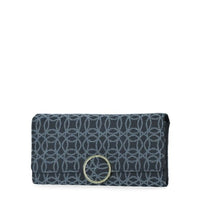 Time and Tru Women's Piper File Master Clutch Wallet Polyester Blue Jacquard EasyOptionXY LLC