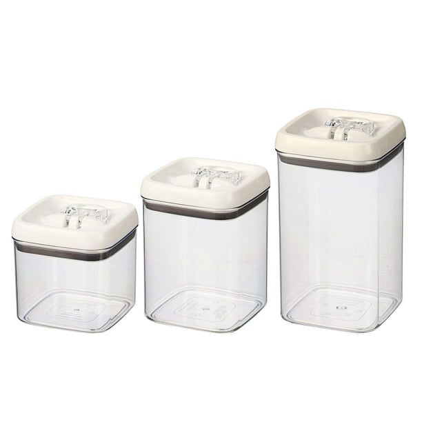 Better Homes & Gardens Canister Pack of 3 - Flip-Tite Square Food Storage Container Set, 4.5-cup, 7.5-cup and 10-cup EasyOptionXY LLC