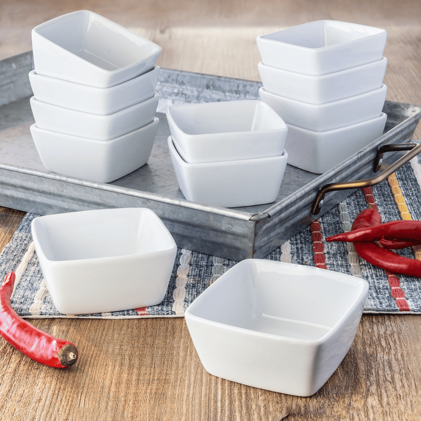 Better Homes & Gardens White Porcelain Square Dipped Bowl EasyOptionXY LLC