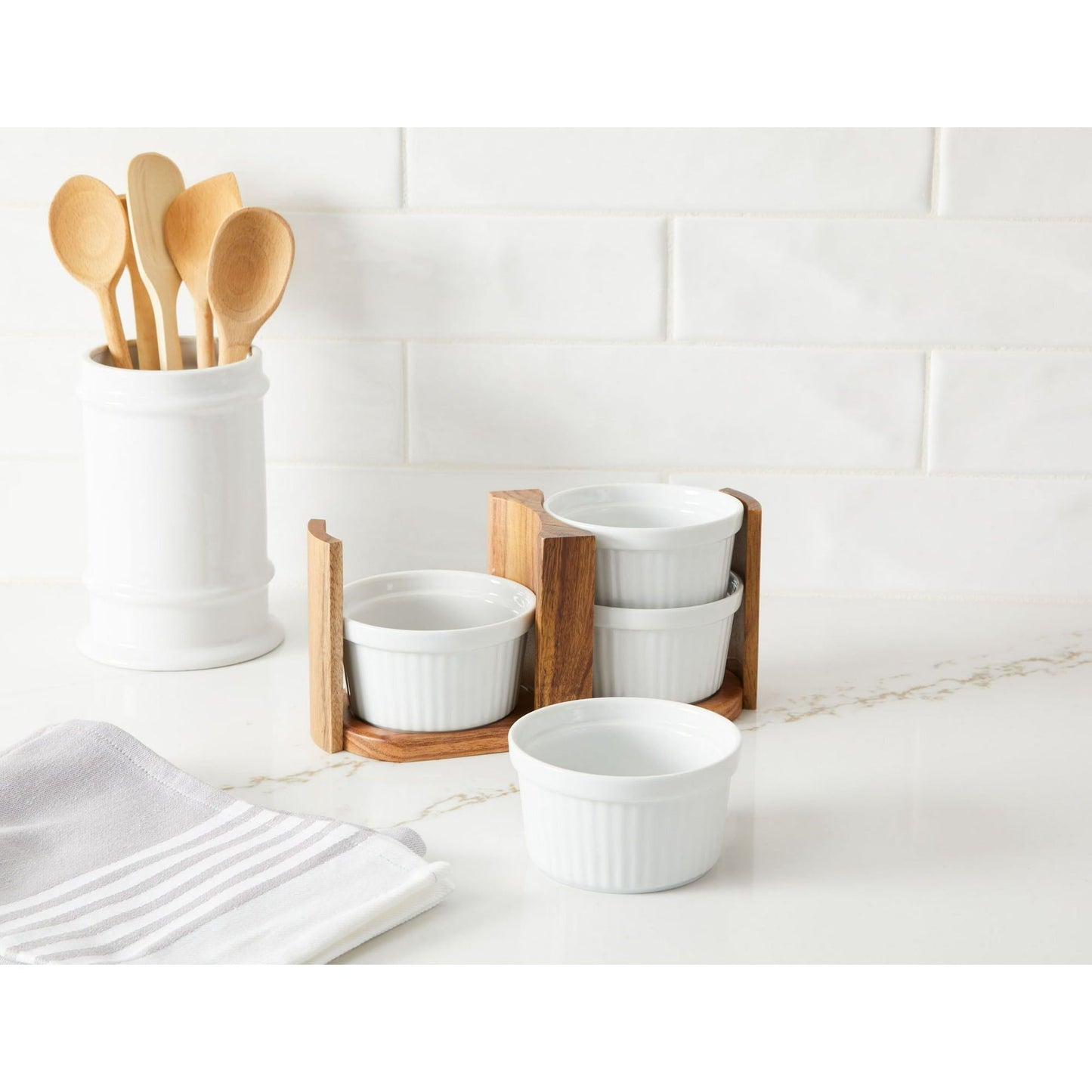 Better Homes & Gardens Acacia Wood Ramekin Caddy Set, 1.12 pounds EasyOptionXY LLC