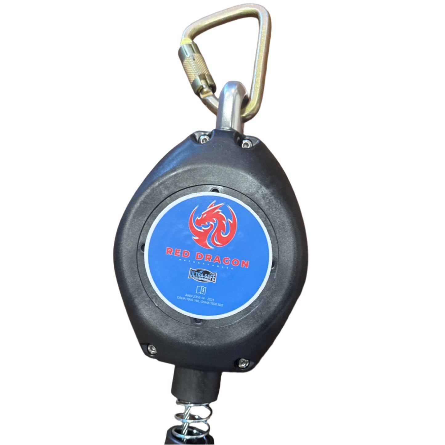 1" x 20 Ft Retractable Web Lifeline w/ Aluminum Carabiner & Hook | US-HPS20