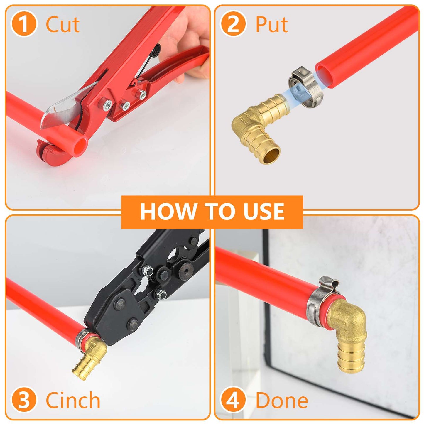 PEX-B Crimp 3/4" PEX x 3/4" PEX x 3/4" PEX Tee (Lead Free)