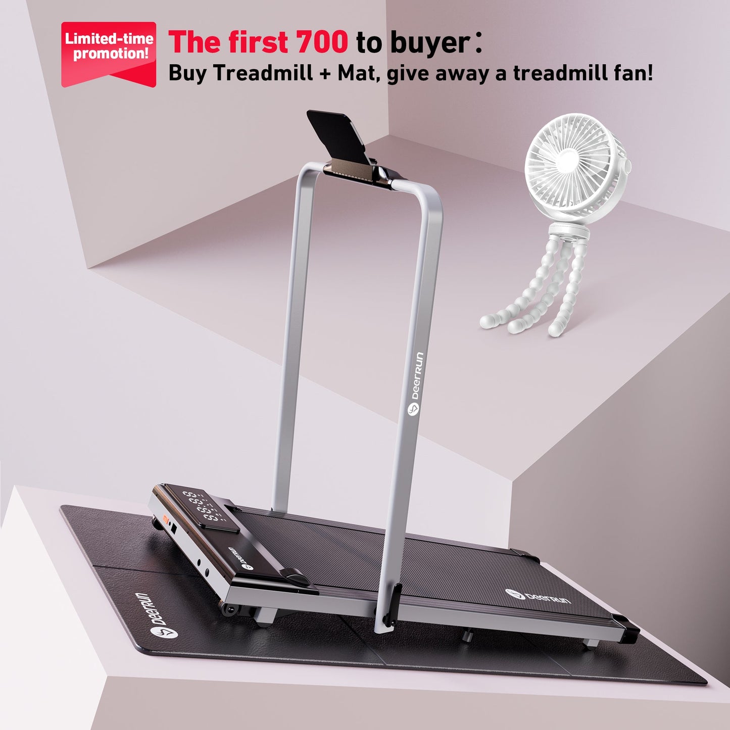 DeerRun® DeerRun A5 Pro Smart 2 in 1 Folding Treadmill Silver