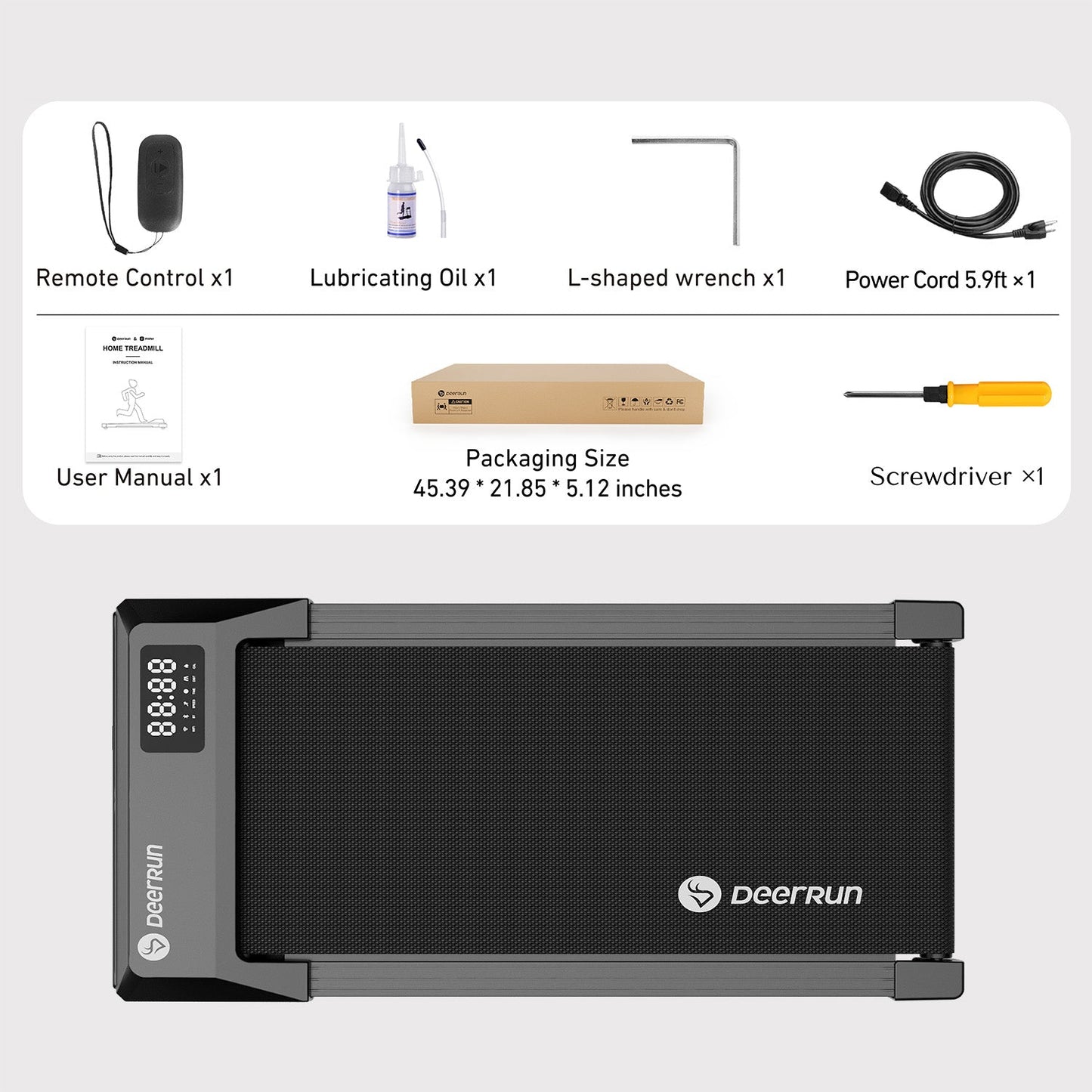 DeerRun® DeerRun Q1 Urban Mini Under-Desk Treadmill with Remote Control