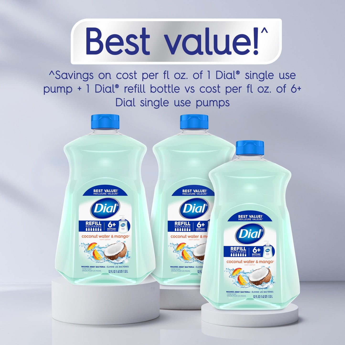 Dial Liquid Hand Soap Refill, Coconut Water & Mango, 52 fl oz EasyOptionXY LLC