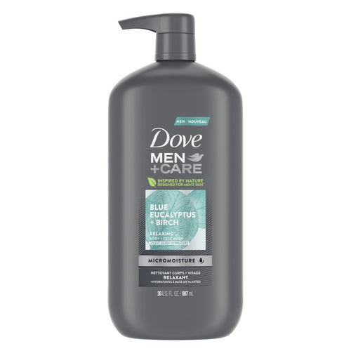 Dove Men+Care Relaxing Hydrating Face and Body Wash, Blue Eucalyptus and Birch, 30 fl oz EasyOptionXY LLC