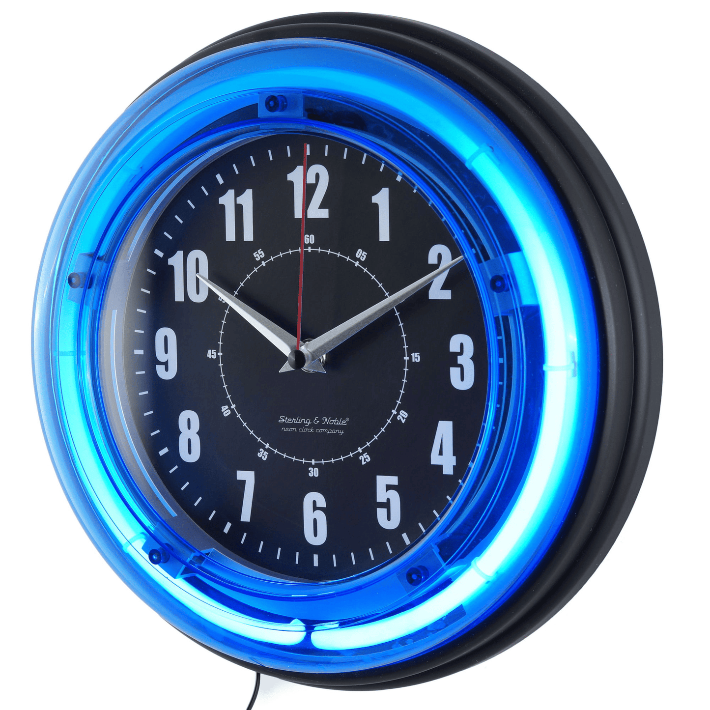 Sterling and Noble 11" Vibrant Blue Neon Analog Wall Clock EasyOptionXY LLC