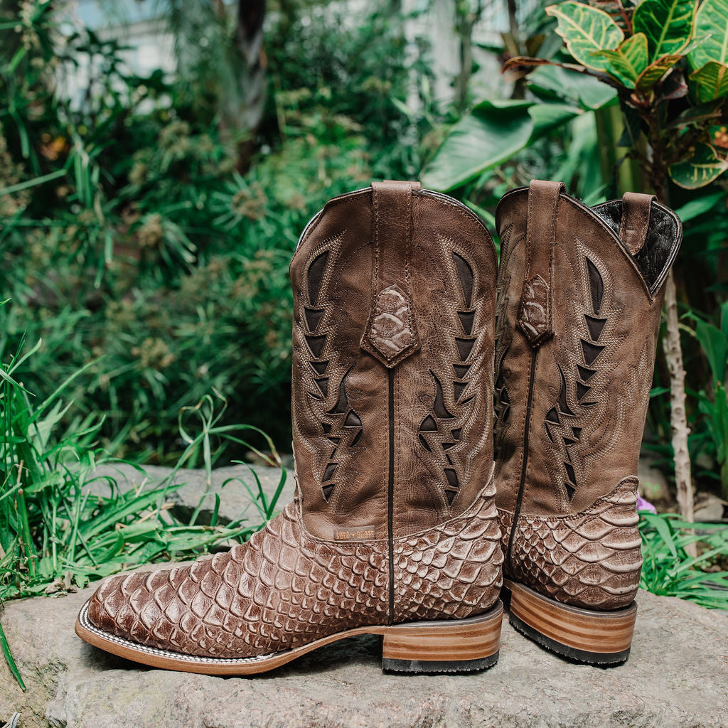 Soto Boots Soto Boots Mens Tan Python Print Boots H50032