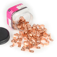 Pro 50 Pack 1/2" Copper Pipe Straps, Two Hole Plumbingsell