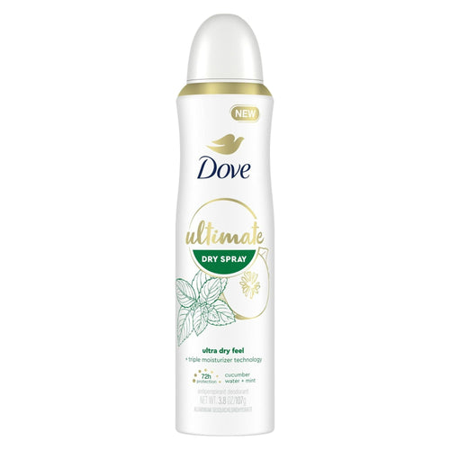 Dove Ultimate Long Lasting Antiperspirant Deodorant Dry Spray, Cucumber Water and Mint, 3.8 oz EasyOptionXY LLC