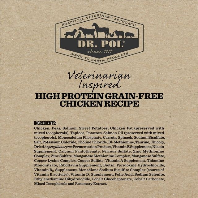 Dr. Pol High Protein Limited Ingredient Chicken Recipe Dry Cat Food for All Breeds, Ages and Sizes of Cats and Growing Kittens, 4 lb. Bag EasyOptionXY LLC