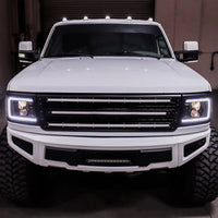 AlphaRex 92-96 Ford F-Series/Bronco LUXX-Series LED Projector Headlights Alpha-Black OffRoadUSA.com
