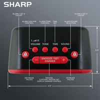 Sharp Super Loud Alarm Clock for Heavy Sleepers, 6 Extremely Loud Wake Up Sounds - up to 115db Volume, Red/Black with Red LED Display EasyOptionXY LLC