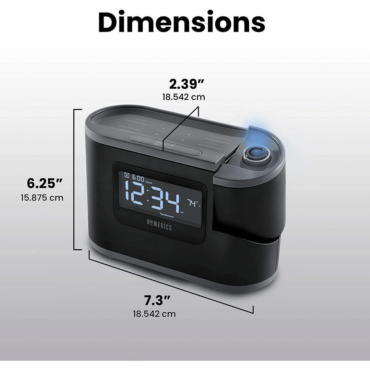 HoMedics Sound Machines LCD Alarm Clock, with Relaxation and nature Sounds, Black HDS-5080 EasyOptionXY LLC