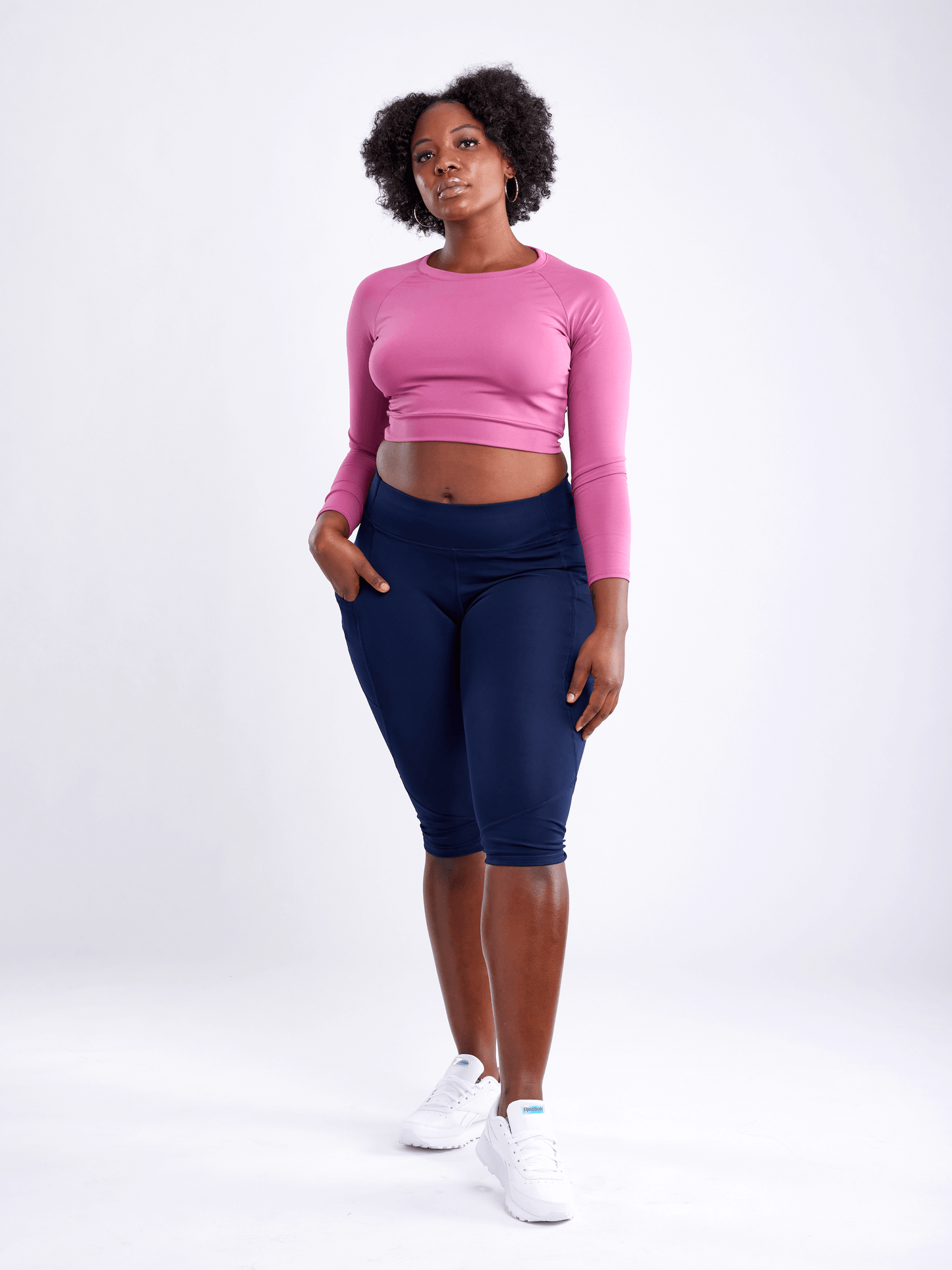 JupiterGear Mid-Rise Capri Fitness Leggings with Side Pockets Jupiter Gear