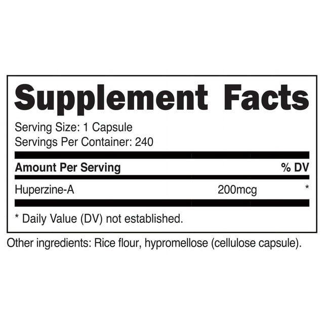 Nutricost Huperzine A Capsules 200mcg, 240 Capsules, 240 Servings, Supplement EasyOptionXY LLC
