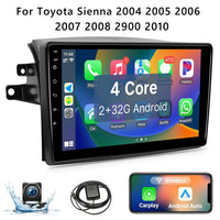 Wireless 9 Inch Car Stereo for Toyota Sienna 2004-2010 CarPlay Android Auto IPS Touchscreen Car Radio with Reverse Camera GPS FM