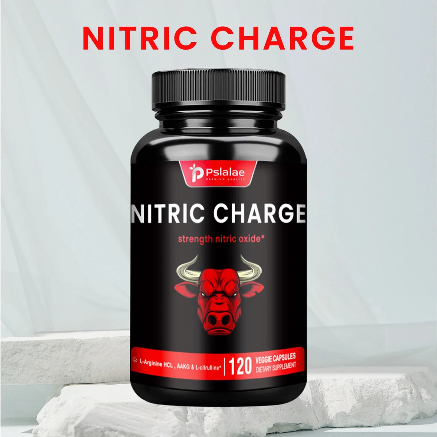 Nitric Charge - Enhances Energy, Blood Circulation and Endurance, Increases Explosive Power - 120 Capsules