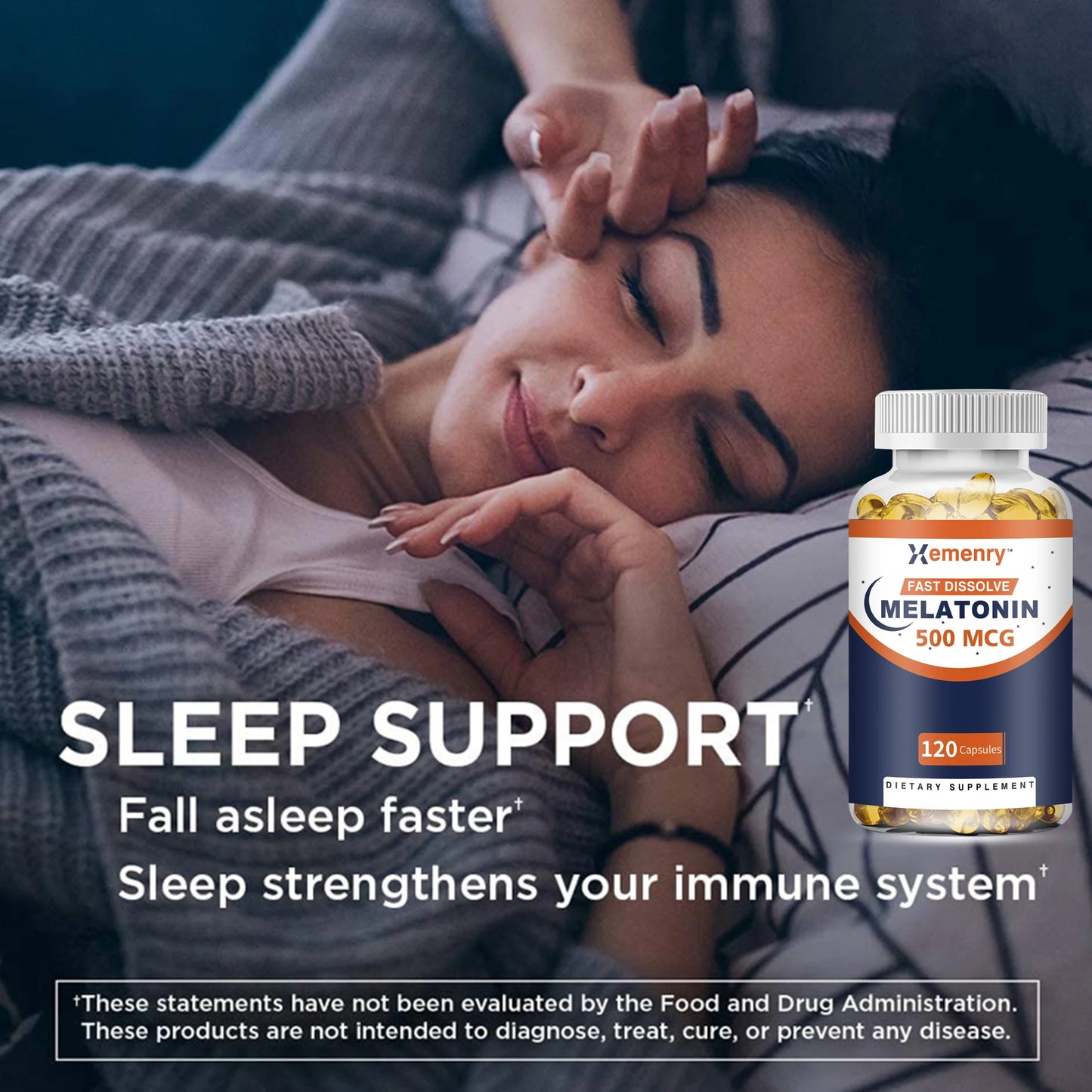 Melatonin - Nighttime Sleep Aid That Promotes Relaxation and Healthy Sleep, Supporting Deep Sleep - 120 Capsules