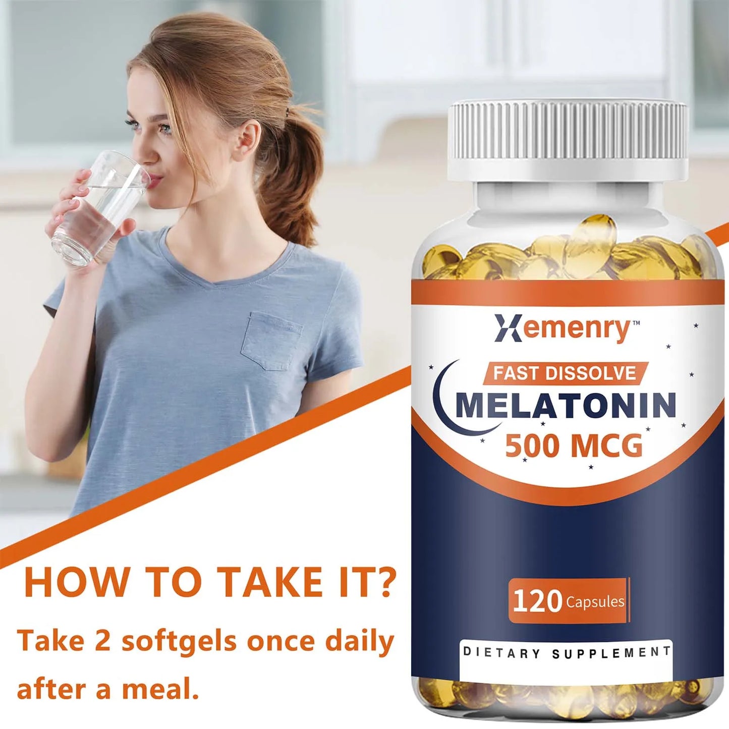 Melatonin - Nighttime Sleep Aid That Promotes Relaxation and Healthy Sleep, Supporting Deep Sleep - 120 Capsules