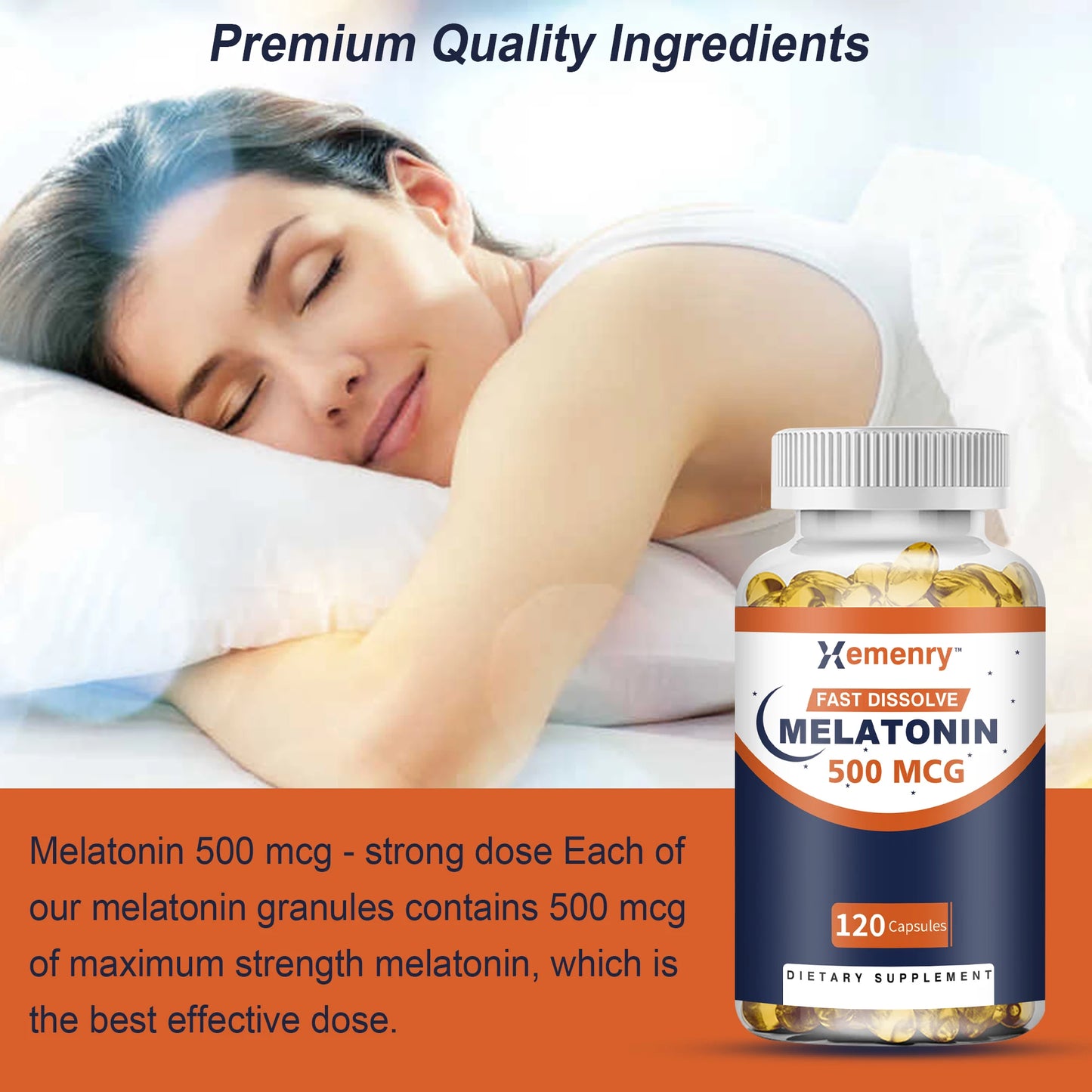 Melatonin - Nighttime Sleep Aid That Promotes Relaxation and Healthy Sleep, Supporting Deep Sleep - 120 Capsules
