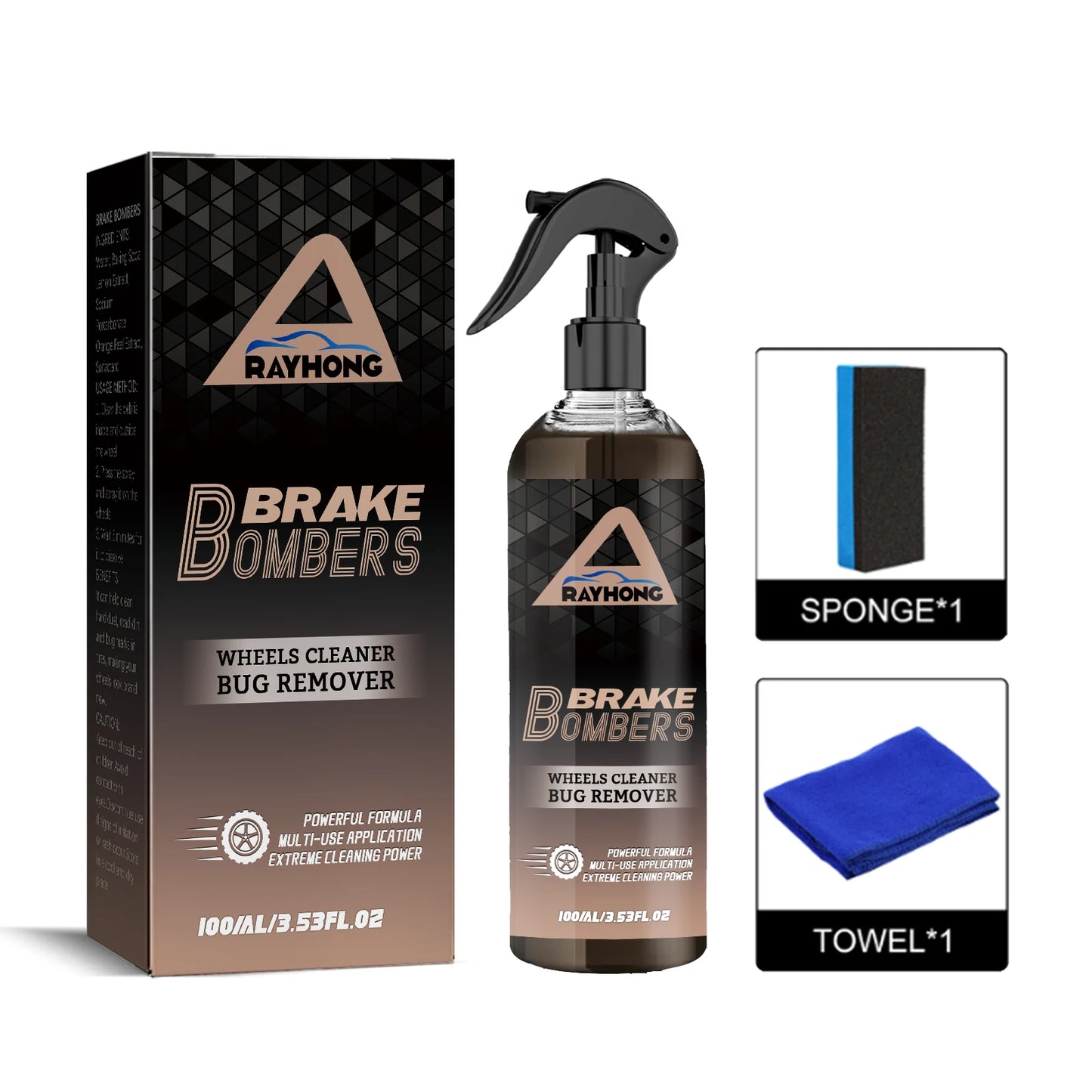RAYHONG Car Wheel Cleaner Spray Dust Removal Protect Wheels And Brake Discs From Iron Rim Rust Cleaner Auto Detail Chemical Care